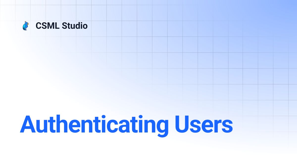 Authenticating Users | CSML Studio
